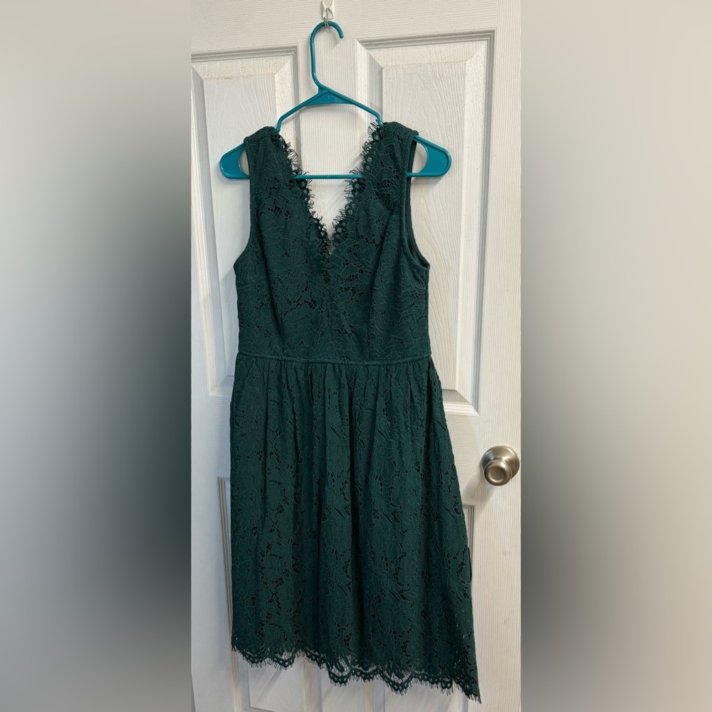 Lulu's Teal Lace Midi Dress